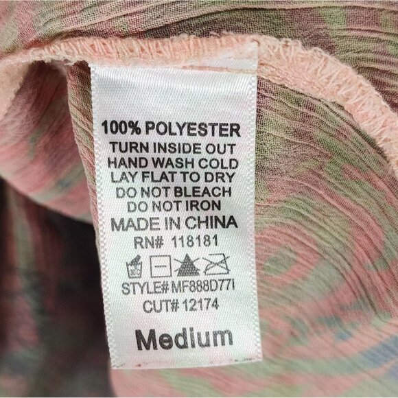 BLEU Shirt Womens Medium Multicolor Paisley Beaded Boho Long Sleeve Tunic Blouse - Picture 11 of 11